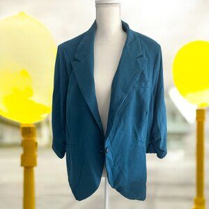 MODCLOTH Women's Teal 3/4 Blazer Jacket Size 4X